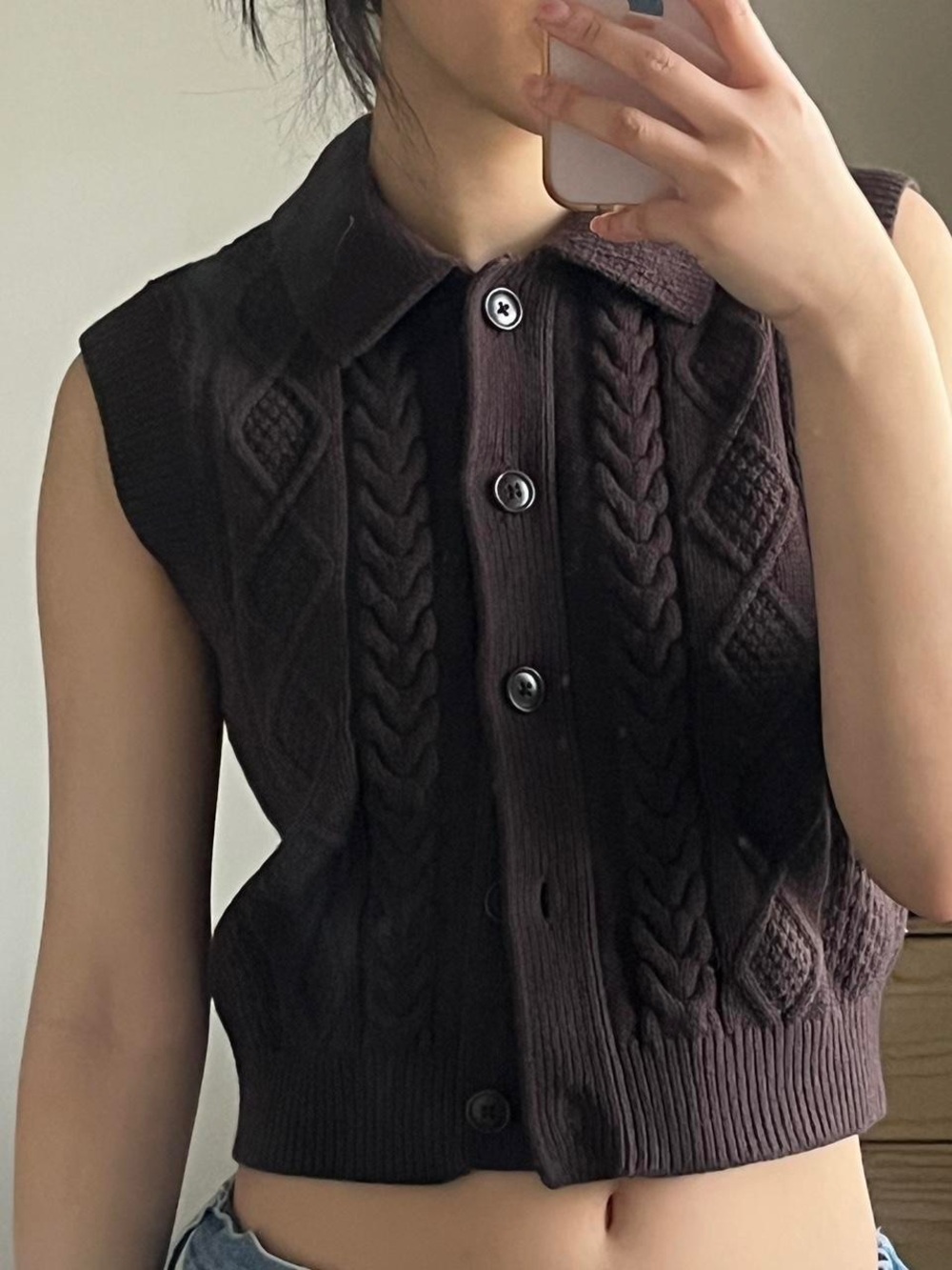Sunday Best Sweater Vest - Dark Brown